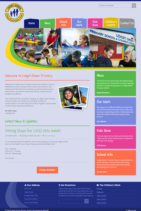 Lidget Green Primary School Website Screenshot