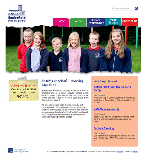 Ecclesfield Primary School Website Screenshot